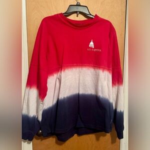 US Capitol Spirit Jerseys Tie-Die Red White & Blue Long Sleeve Shirt (Size L)